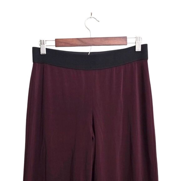 Iris Setlakwe NWT Burgundy Matte Jersey Pull On Wide Leg Pants Sz M - Picture 2 of 10